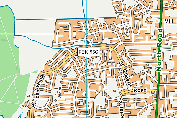 PE10 9SG map - OS VectorMap District (Ordnance Survey)
