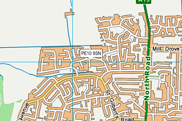 PE10 9SN map - OS VectorMap District (Ordnance Survey)