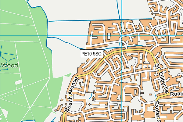 PE10 9SQ map - OS VectorMap District (Ordnance Survey)