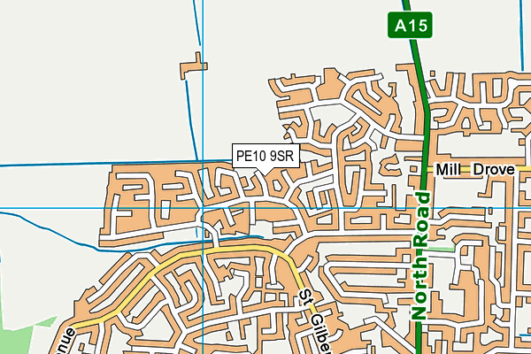 PE10 9SR map - OS VectorMap District (Ordnance Survey)
