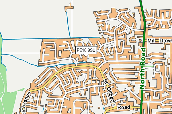 PE10 9SU map - OS VectorMap District (Ordnance Survey)
