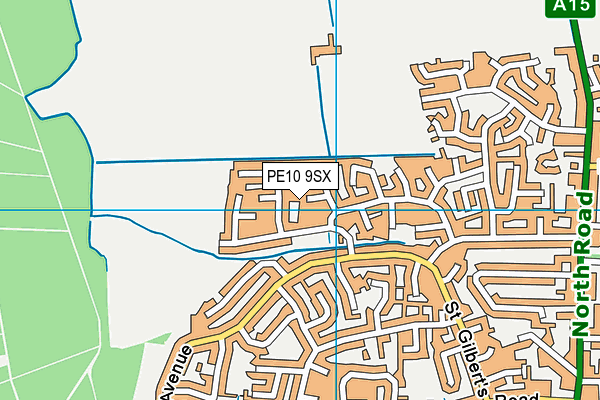 PE10 9SX map - OS VectorMap District (Ordnance Survey)