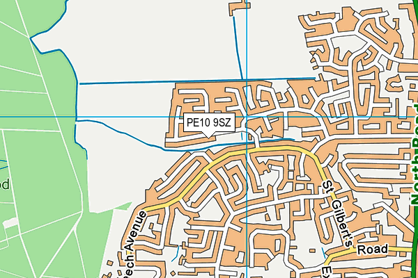 PE10 9SZ map - OS VectorMap District (Ordnance Survey)