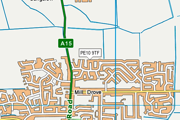 PE10 9TF map - OS VectorMap District (Ordnance Survey)