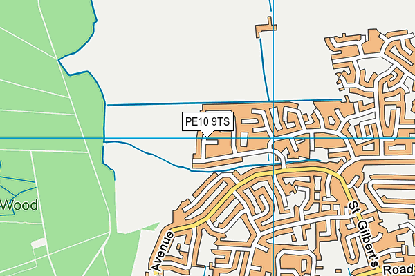 PE10 9TS map - OS VectorMap District (Ordnance Survey)