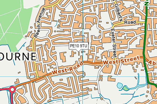 PE10 9TU map - OS VectorMap District (Ordnance Survey)