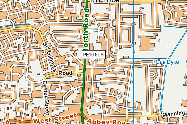 PE10 9US map - OS VectorMap District (Ordnance Survey)