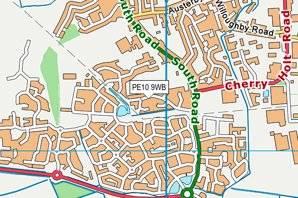 PE10 9WB map - OS VectorMap District (Ordnance Survey)