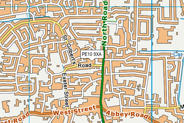 PE10 9XA map - OS VectorMap District (Ordnance Survey)