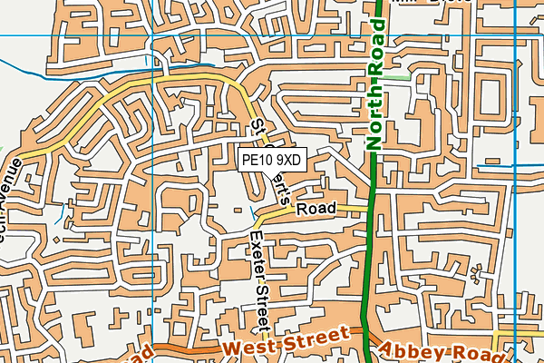 PE10 9XD map - OS VectorMap District (Ordnance Survey)