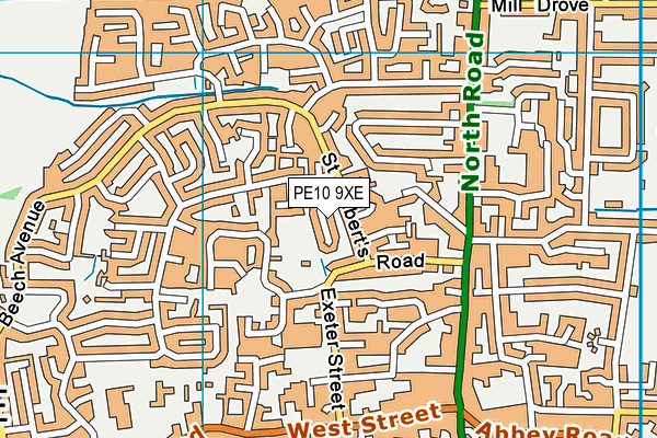 PE10 9XE map - OS VectorMap District (Ordnance Survey)