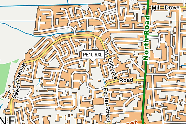 PE10 9XL map - OS VectorMap District (Ordnance Survey)