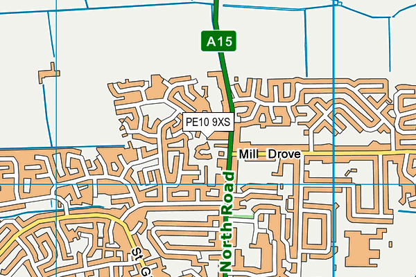 PE10 9XS map - OS VectorMap District (Ordnance Survey)