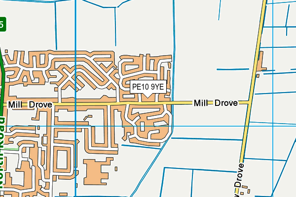 PE10 9YE map - OS VectorMap District (Ordnance Survey)