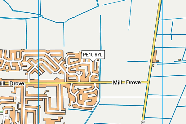 PE10 9YL map - OS VectorMap District (Ordnance Survey)