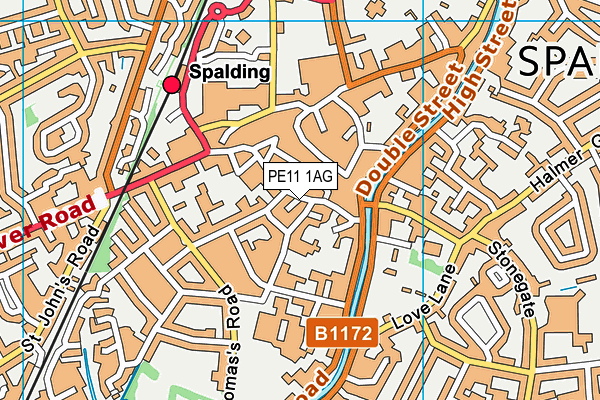 PE11 1AG map - OS VectorMap District (Ordnance Survey)