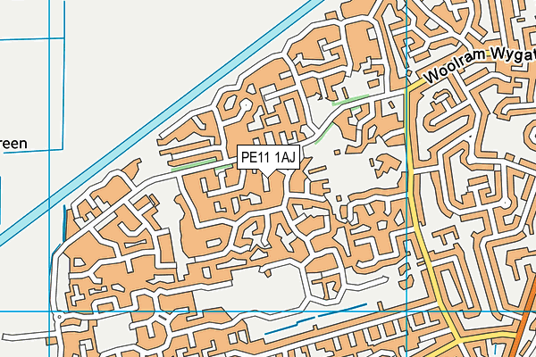 PE11 1AJ map - OS VectorMap District (Ordnance Survey)