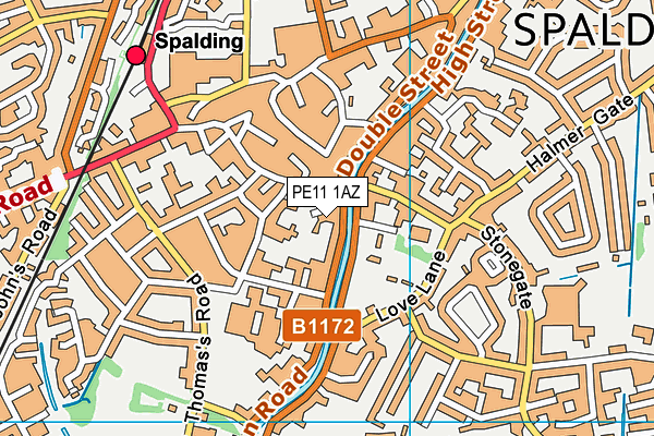 PE11 1AZ map - OS VectorMap District (Ordnance Survey)