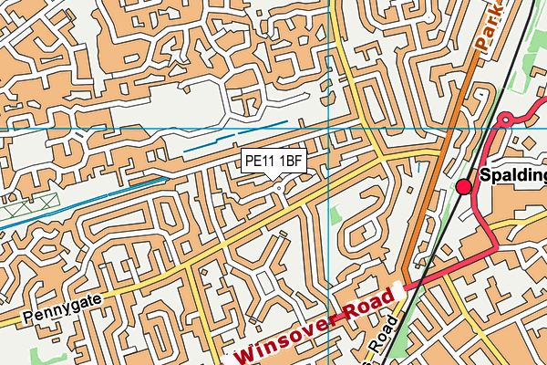 PE11 1BF map - OS VectorMap District (Ordnance Survey)