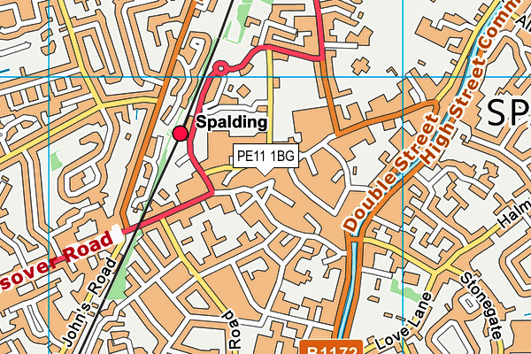 PE11 1BG map - OS VectorMap District (Ordnance Survey)