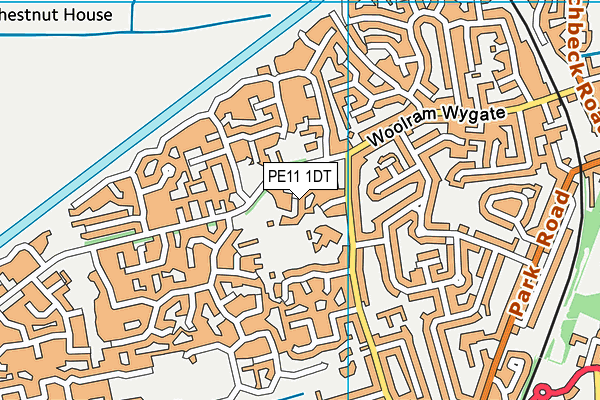 PE11 1DT map - OS VectorMap District (Ordnance Survey)