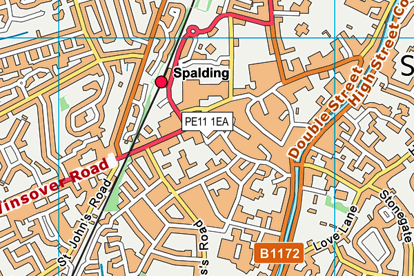 PE11 1EA map - OS VectorMap District (Ordnance Survey)