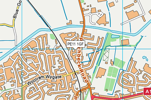 PE11 1GF map - OS VectorMap District (Ordnance Survey)