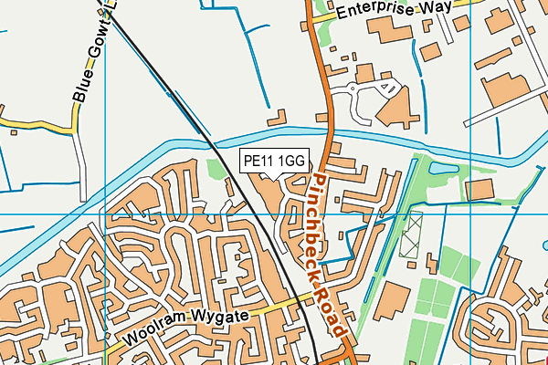 PE11 1GG map - OS VectorMap District (Ordnance Survey)