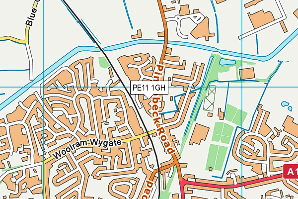 PE11 1GH map - OS VectorMap District (Ordnance Survey)