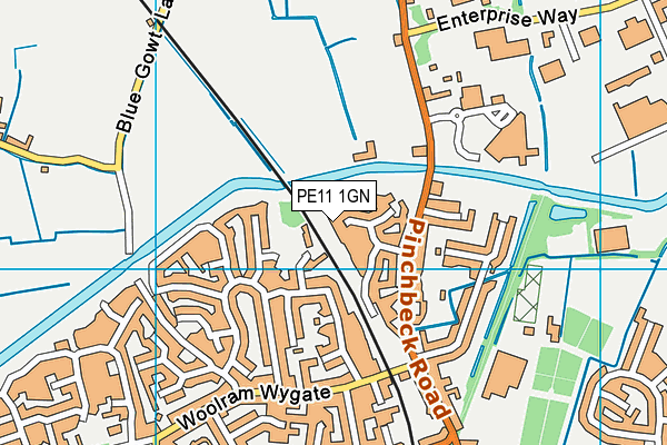 PE11 1GN map - OS VectorMap District (Ordnance Survey)