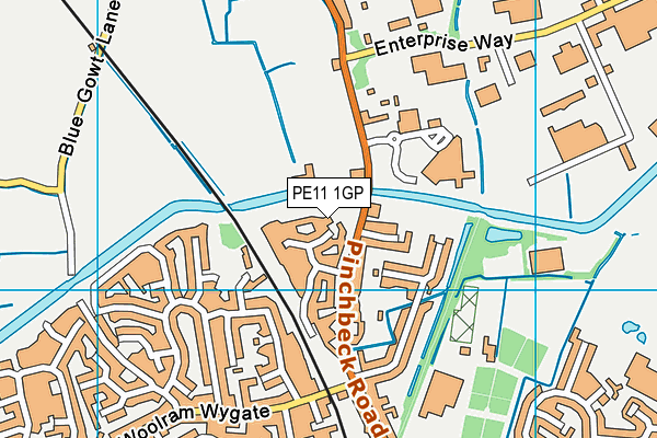 PE11 1GP map - OS VectorMap District (Ordnance Survey)