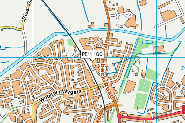 PE11 1GQ map - OS VectorMap District (Ordnance Survey)