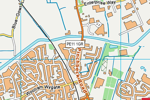 PE11 1GR map - OS VectorMap District (Ordnance Survey)