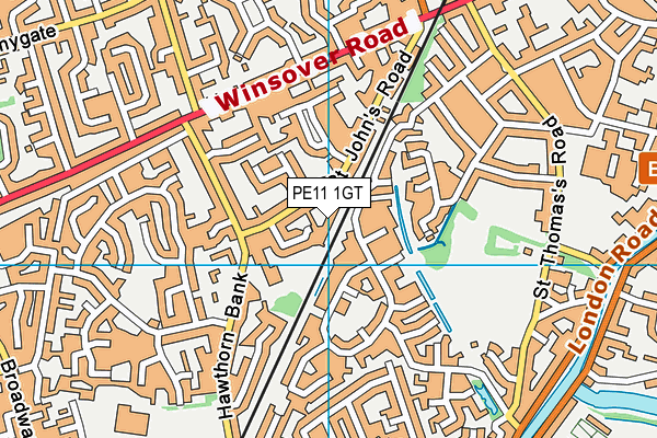 PE11 1GT map - OS VectorMap District (Ordnance Survey)