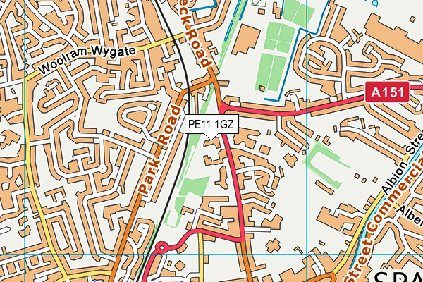PE11 1GZ map - OS VectorMap District (Ordnance Survey)