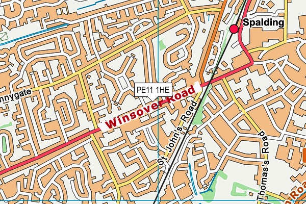 PE11 1HE map - OS VectorMap District (Ordnance Survey)