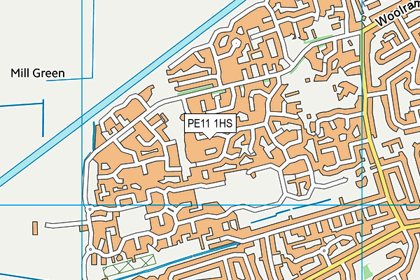 PE11 1HS map - OS VectorMap District (Ordnance Survey)
