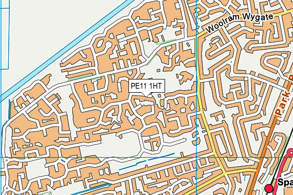 PE11 1HT map - OS VectorMap District (Ordnance Survey)
