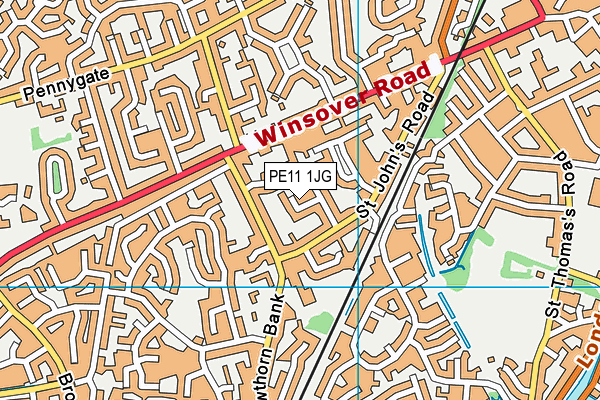 PE11 1JG map - OS VectorMap District (Ordnance Survey)