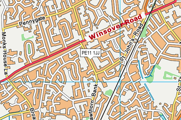 PE11 1JJ map - OS VectorMap District (Ordnance Survey)