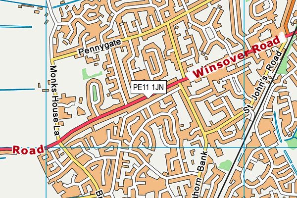 PE11 1JN map - OS VectorMap District (Ordnance Survey)