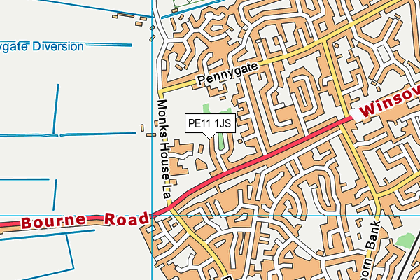 PE11 1JS map - OS VectorMap District (Ordnance Survey)