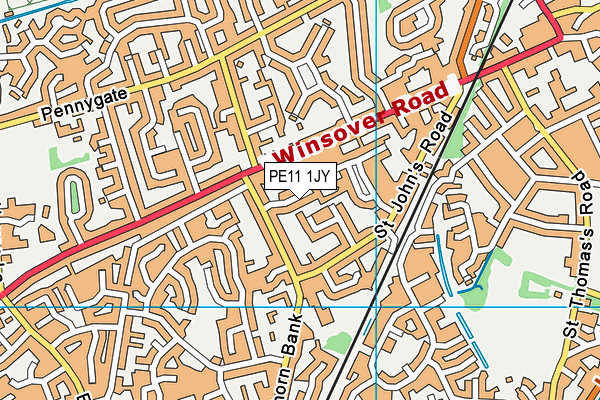 PE11 1JY map - OS VectorMap District (Ordnance Survey)