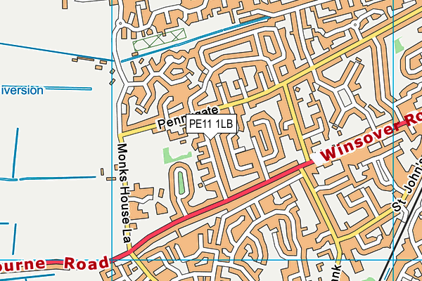 PE11 1LB map - OS VectorMap District (Ordnance Survey)