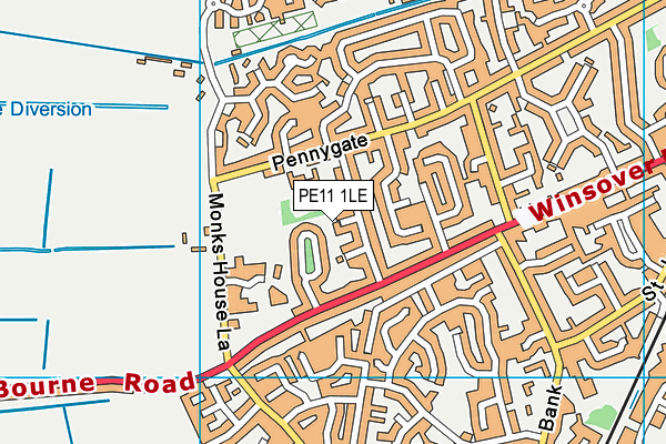 PE11 1LE map - OS VectorMap District (Ordnance Survey)