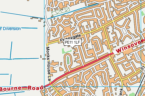 PE11 1LF map - OS VectorMap District (Ordnance Survey)