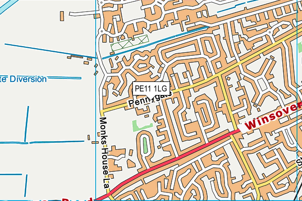 PE11 1LG map - OS VectorMap District (Ordnance Survey)