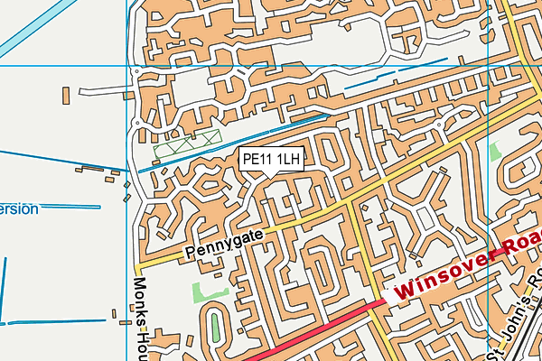 PE11 1LH map - OS VectorMap District (Ordnance Survey)