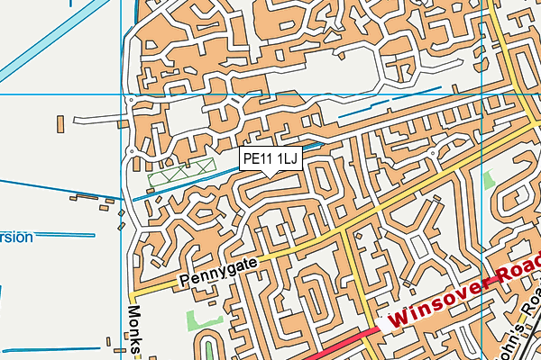 PE11 1LJ map - OS VectorMap District (Ordnance Survey)