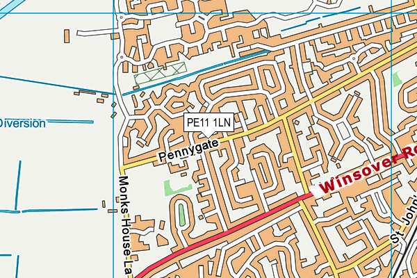 PE11 1LN map - OS VectorMap District (Ordnance Survey)
